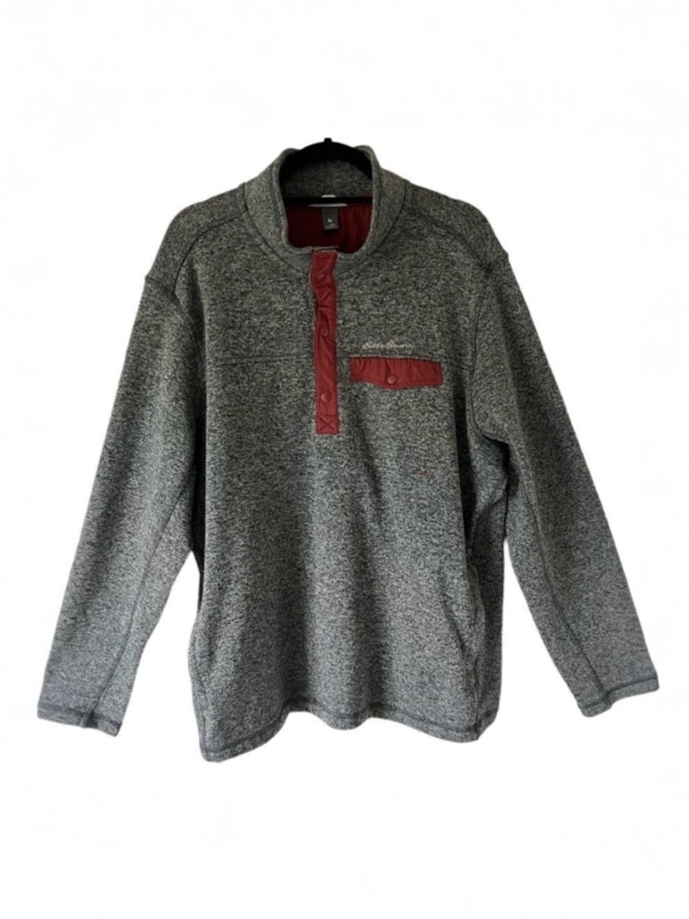 Eddie Bauer Convector Snap Mock‎ Pullover Fleece Sweater Size 2XL